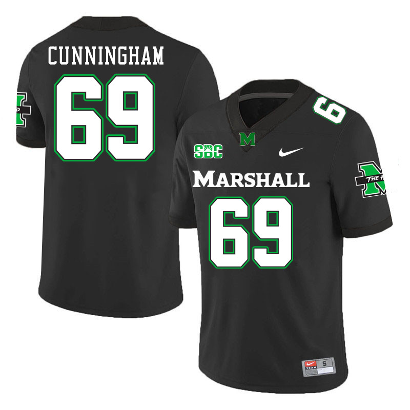 Men #69 Jaxson Cunningham Marshall Thundering Herd SBC Conference College Football Jerseys Stitched-